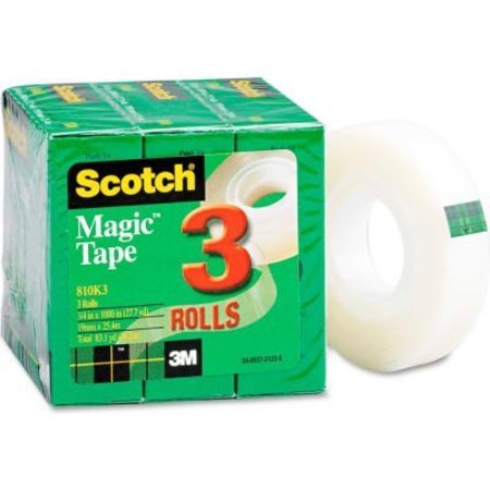 3M Scotch® Magic Tape Refill, 3/4" x 1000", 3/Pack 810K3